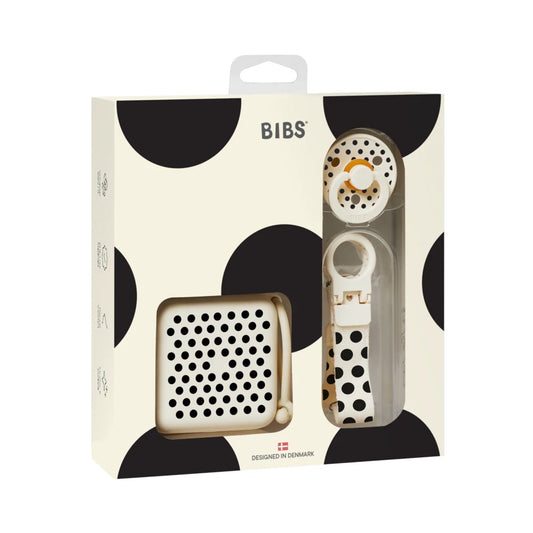 BIBS Gift Set – Polka Soothe &amp; Go (Latex) – Size 2