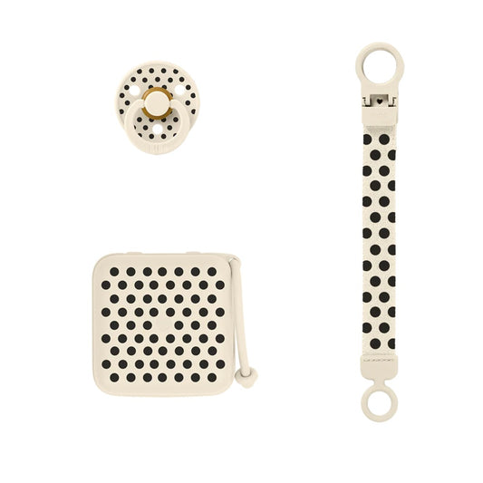 BIBS Gift Set – Polka Soothe &amp; Go (Latex) – Size 2