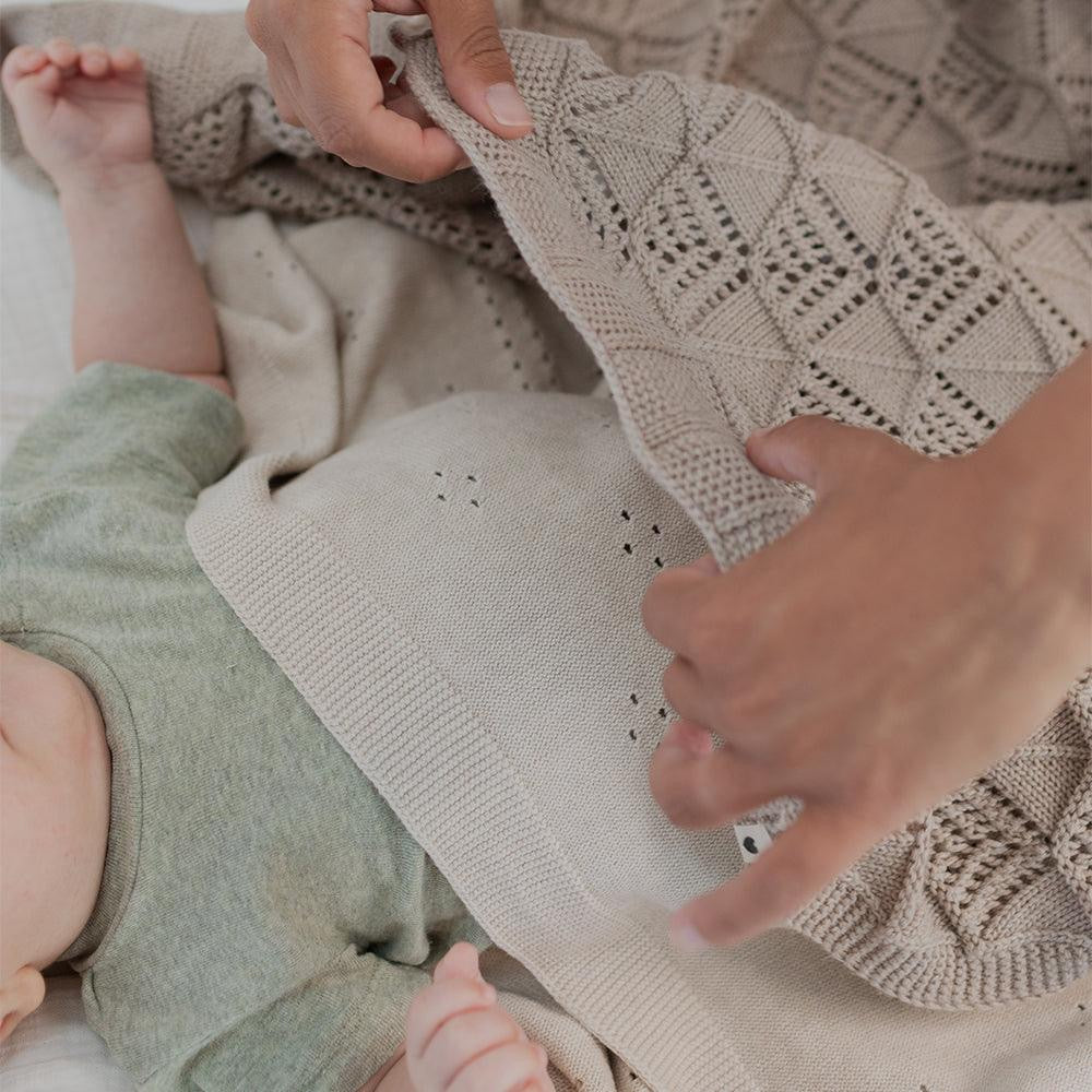 BIBS Knitted Blanket Pointelle - Motherhood