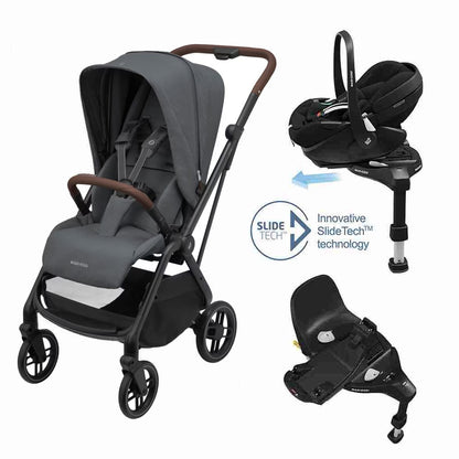 Maxi-Cosi Leona² Travel System – Stroller, Pebble 360 Pro & Slide Base