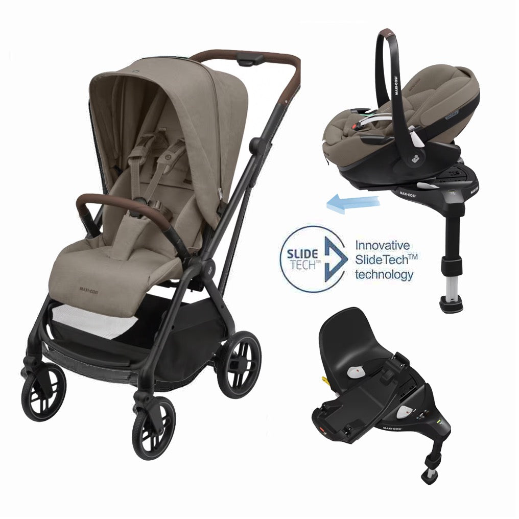 Maxi-Cosi Leona² Travel System – Stroller, Pebble 360 Pro & Slide Base