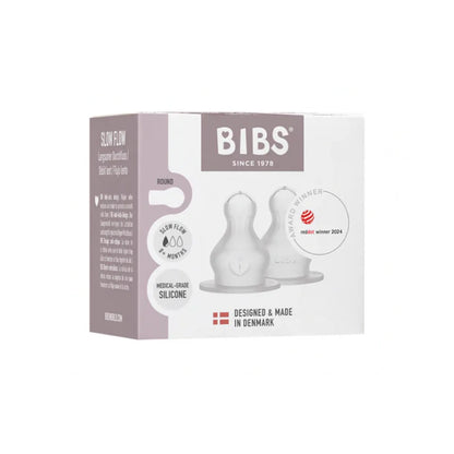 BIBS Baby Bottle Nipple Round Silicone 2 pack - Motherhood