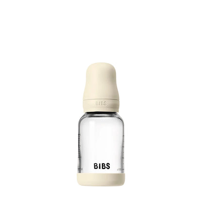 BIBS Glass Baby Bottle Round Silicone 120 ml - Motherhood