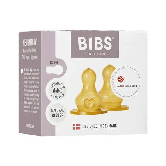 BIBS Baby Bottle Nipple Round Latex 2 pack - Motherhood