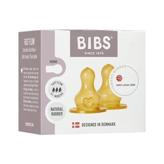 BIBS Baby Bottle Nipple Round Latex 2 pack - Motherhood