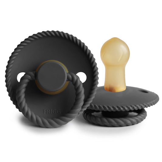 Frigg Rope - Round Latex Pacifier - Jet Black