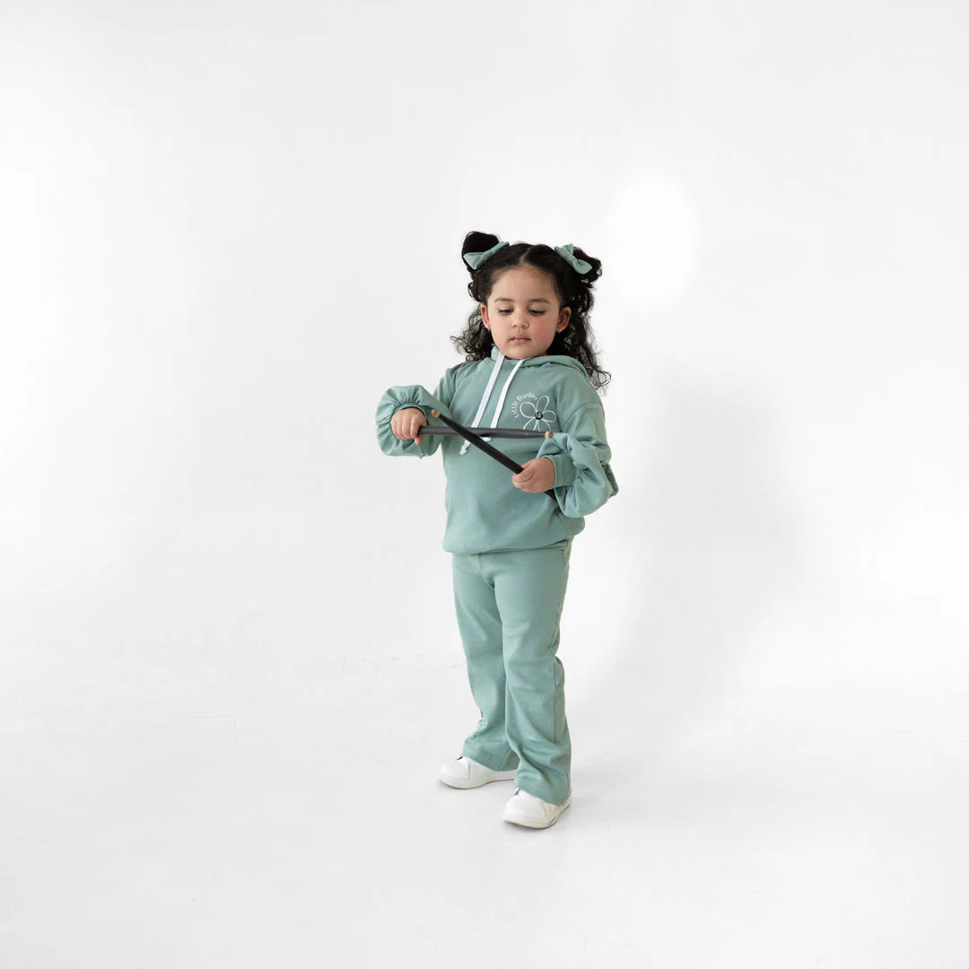 Lullaby Rock Bubble Pop Sage Set – Little Darling Hoodie & Pants Set - Motherhood
