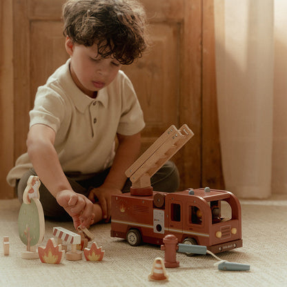 Little Dutch Wooden Fire Truck Set 15pc FSC
