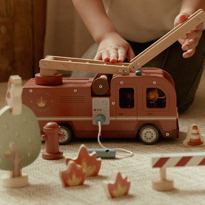 Little Dutch Wooden Fire Truck Set 15pc FSC