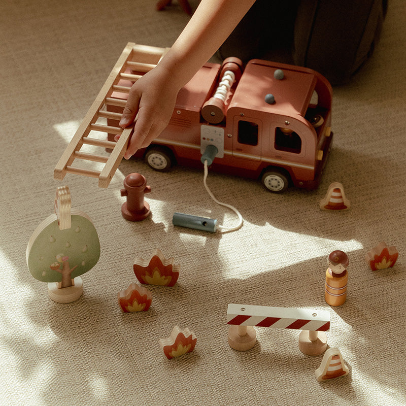 Little Dutch Wooden Fire Truck Set 15pc FSC