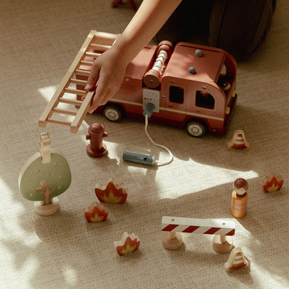 Little Dutch Wooden Fire Truck Set 15pc FSC