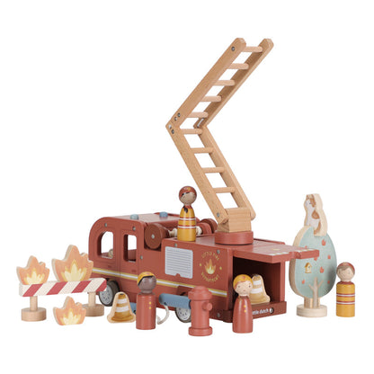 Little Dutch Wooden Fire Truck Set 15pc FSC