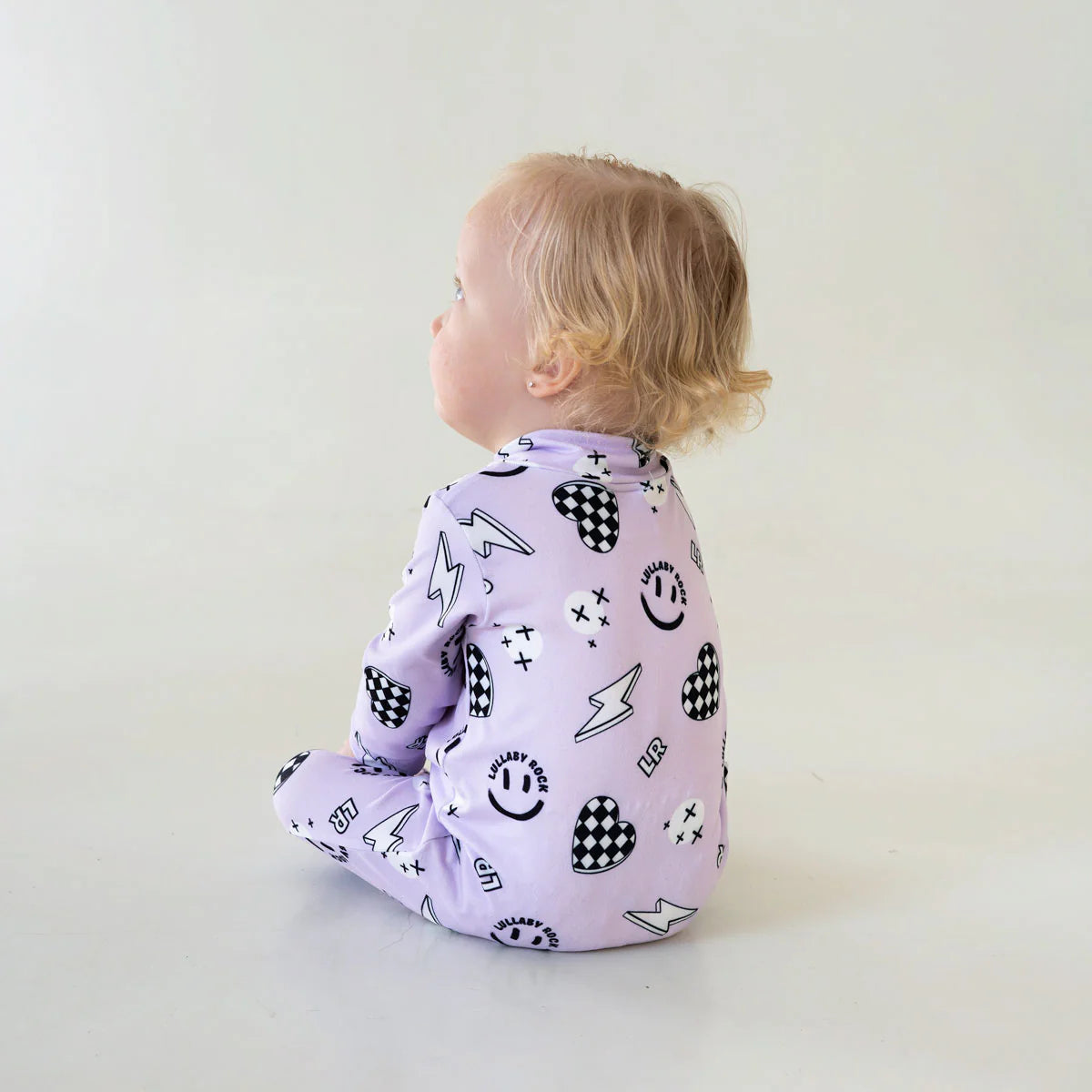 Lullaby Rock Good Vibes Only Onesie Lilac – Footed Baby Onesie - Motherhood