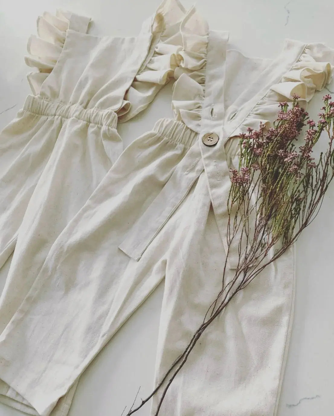 Olly & Molly White Linen Jumpsuit - Motherhood