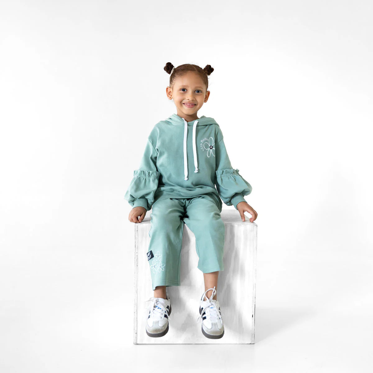 Lullaby Rock Bubble Pop Sage Set – Little Darling Hoodie & Pants Set - Motherhood