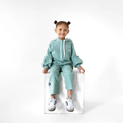 Lullaby Rock Bubble Pop Sage Set – Little Darling Hoodie & Pants Set - Motherhood