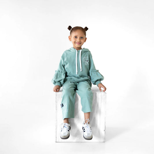 Lullaby Rock Bubble Pop Sage Set – Little Darling Hoodie & Pants Set - Motherhood