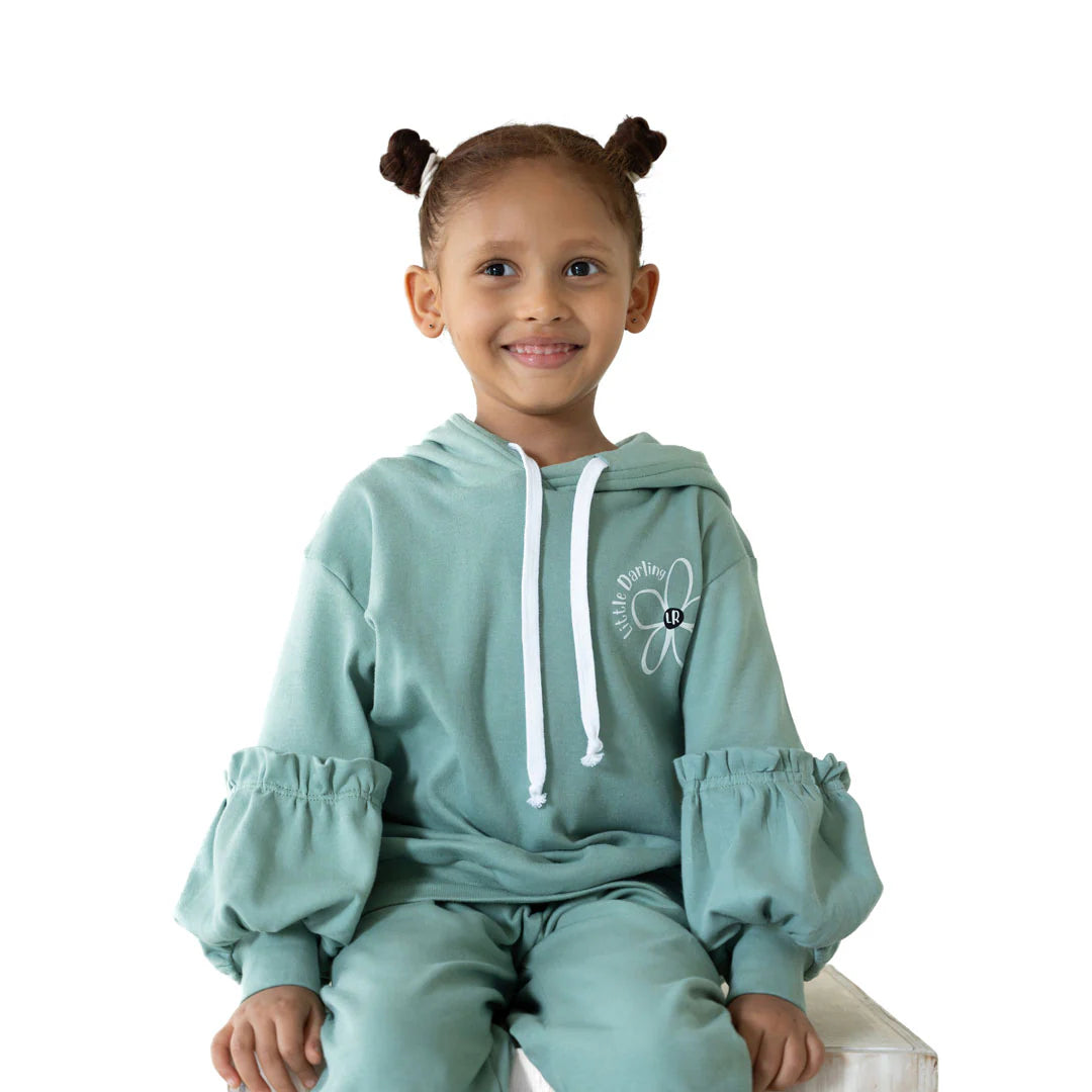 Lullaby Rock Bubble Pop Sage Set – Little Darling Hoodie & Pants Set - Motherhood