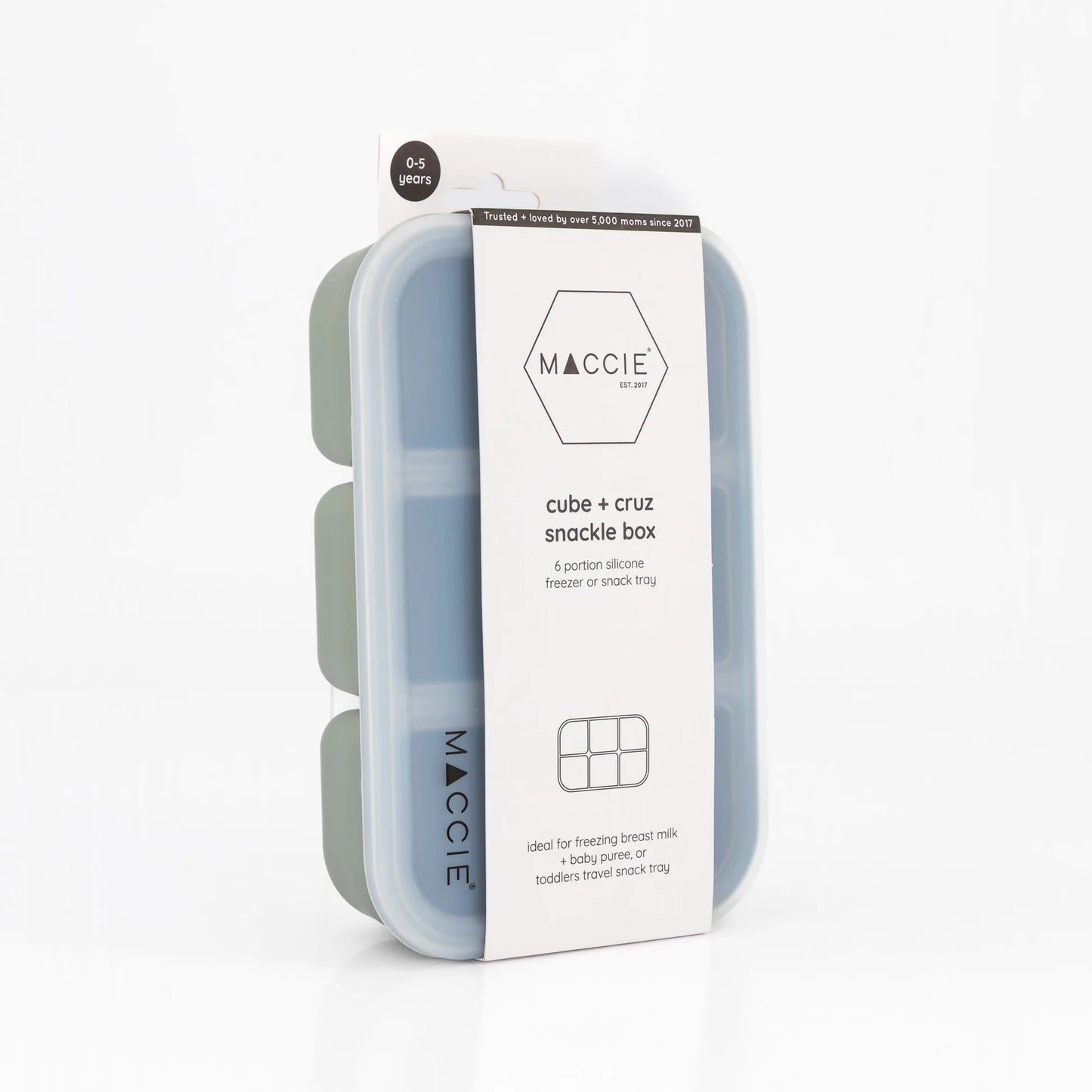 Maccie cube + cruz snackle box + freezer tray