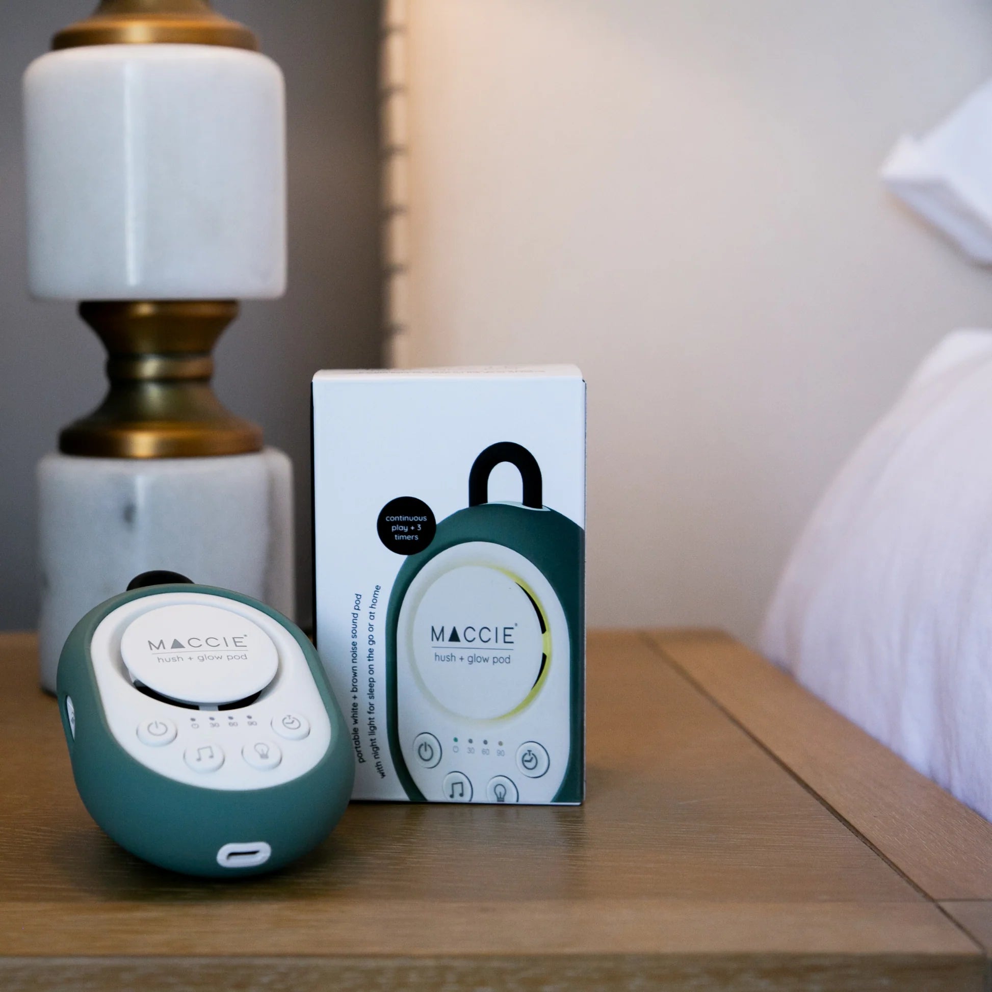 Maccie Hush + Glow Pod – Portable White Noise Machine for Baby Sleep - Motherhood