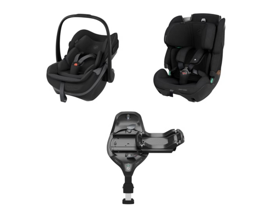 Maxi-Cosi Pebble Slide Pro Family featuring SLIDETECH®2: Pebble Slide Pro + Pearl XL Slide Pro + FamilyFix Slide Pro in Black Onyx