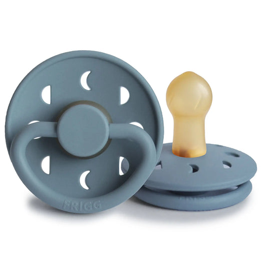 FRIGG Moon - Round Latex Pacifier - Stone Blue Frigg