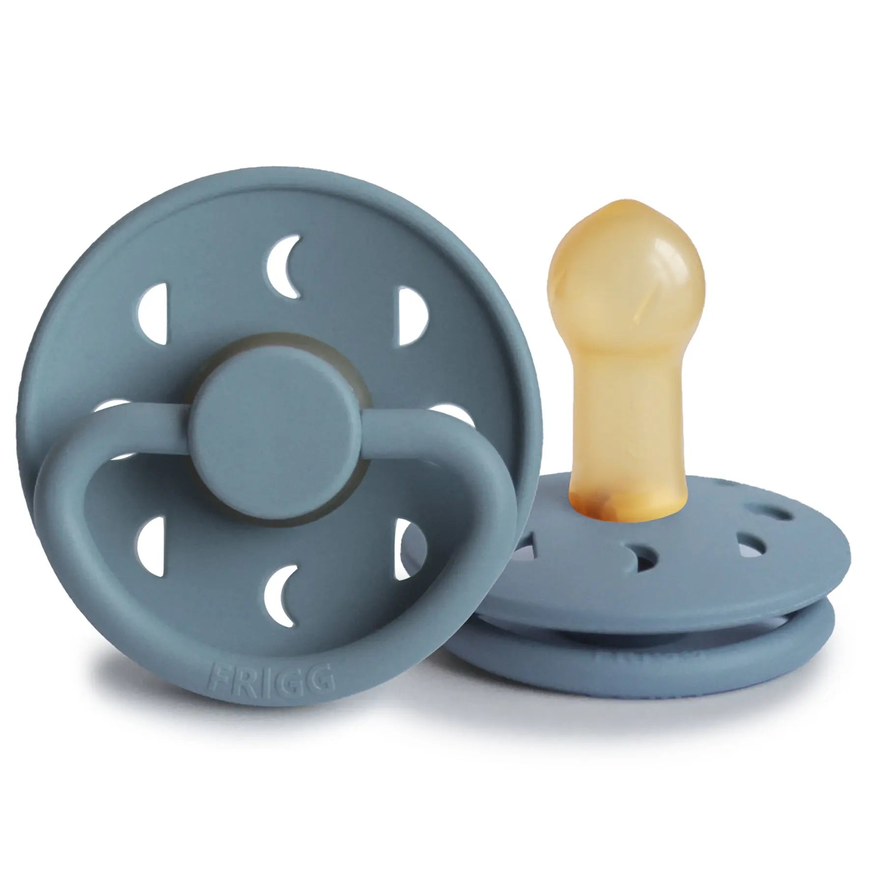 FRIGG Moon - Round Latex Pacifier - Stone Blue Frigg
