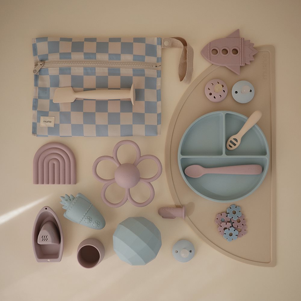 Mushie Sensory Rattle Teethers