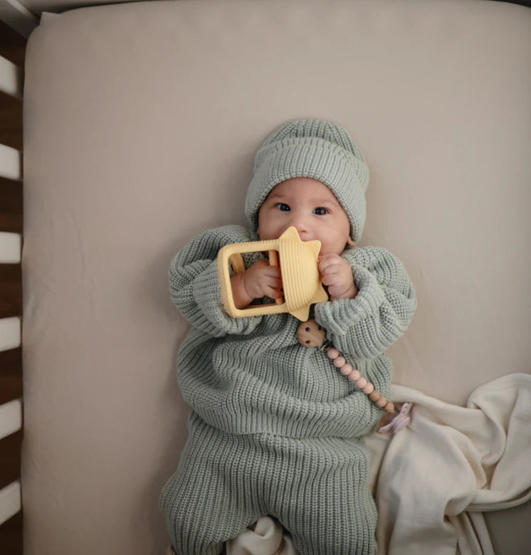 Mushie No-Drop Sensory Teether