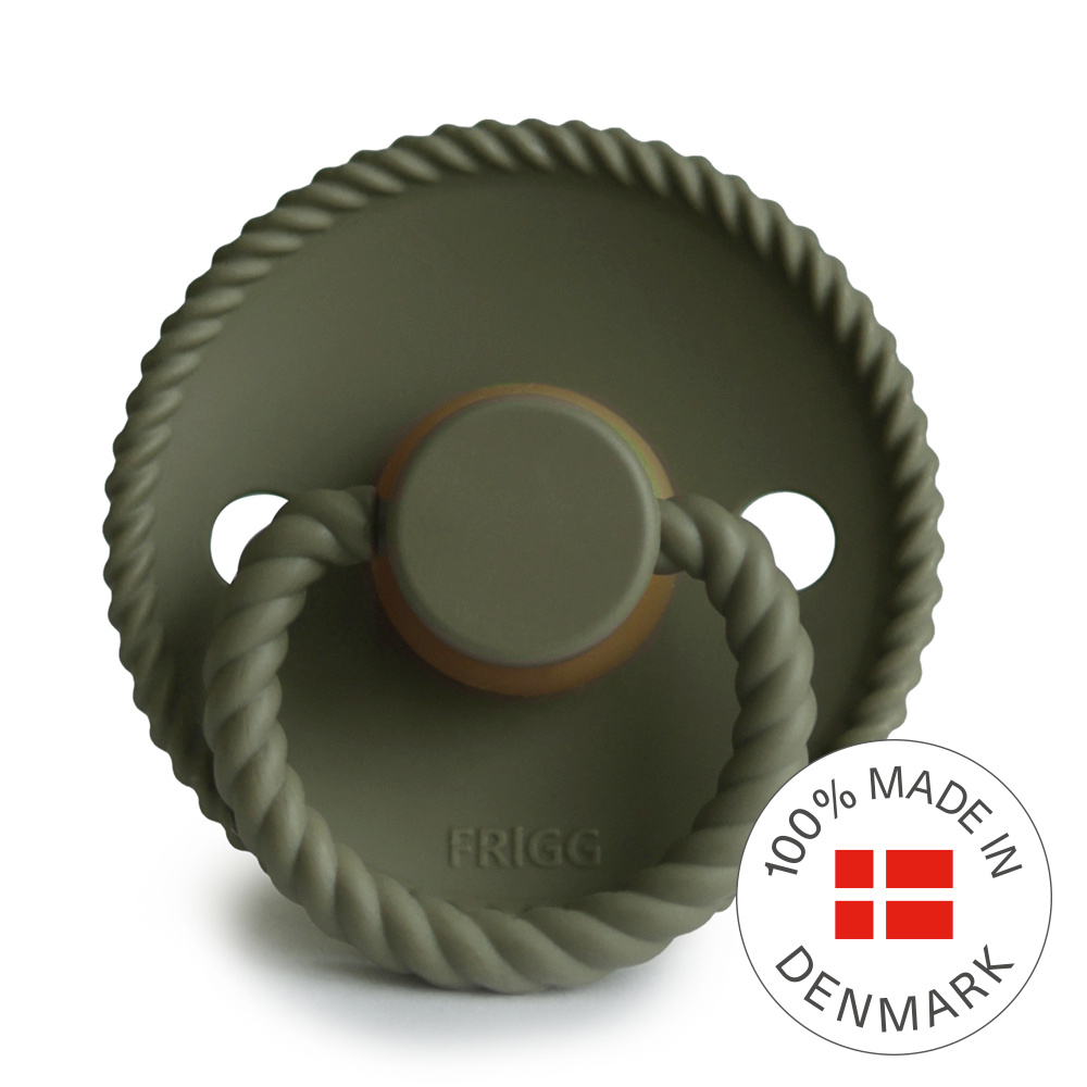Frigg Rope - Round Latex Pacifier - Olive - Motherhood