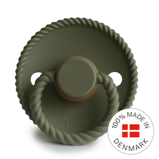 Frigg Rope - Round Latex Pacifier - Olive - Motherhood
