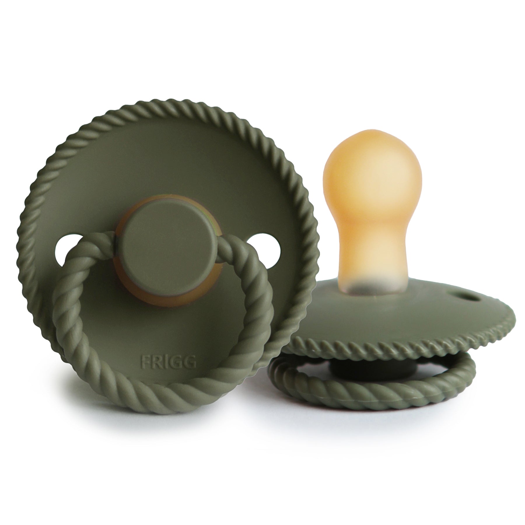 Frigg Rope - Round Latex Pacifier - Olive - Motherhood