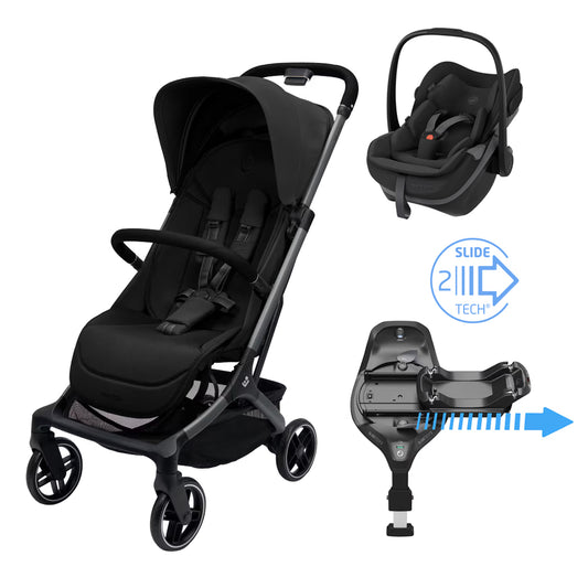 Maxi-Cosi Oxford Cabin Travel System with Pebble Slide Pro & Base in Black Onyx