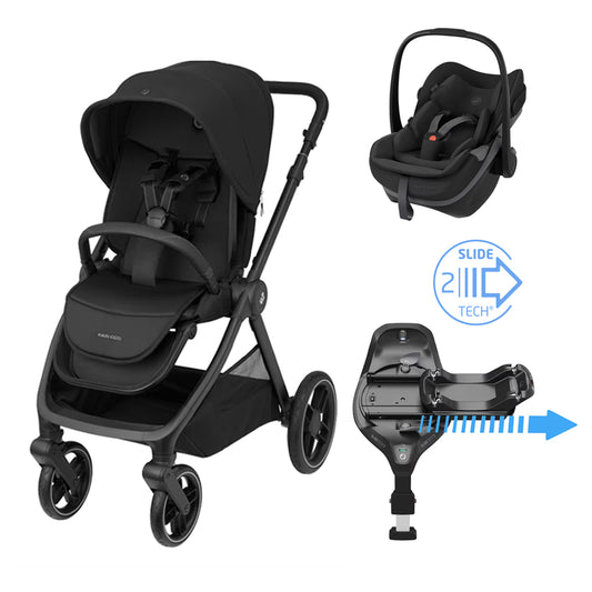 Maxi-Cosi Oxford Travel System with Pebble Slide Pro & FamilyFix Slide Pro in Twillic Truffle