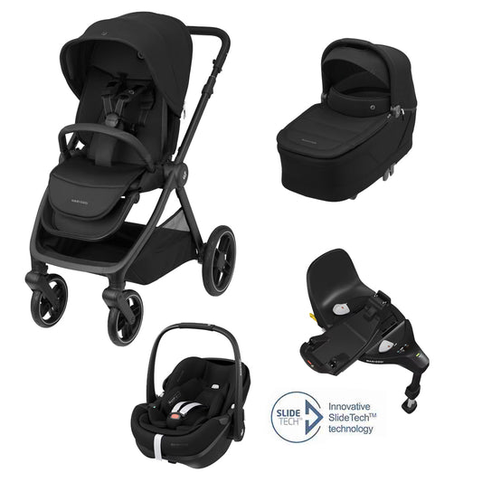 Oxford + Travel System: Oxford Stroller + Sense Carrycot + Pebble 360 Pro Car Seat + FamilyFix 360 Pro Slide Base by Maxi-Cosi