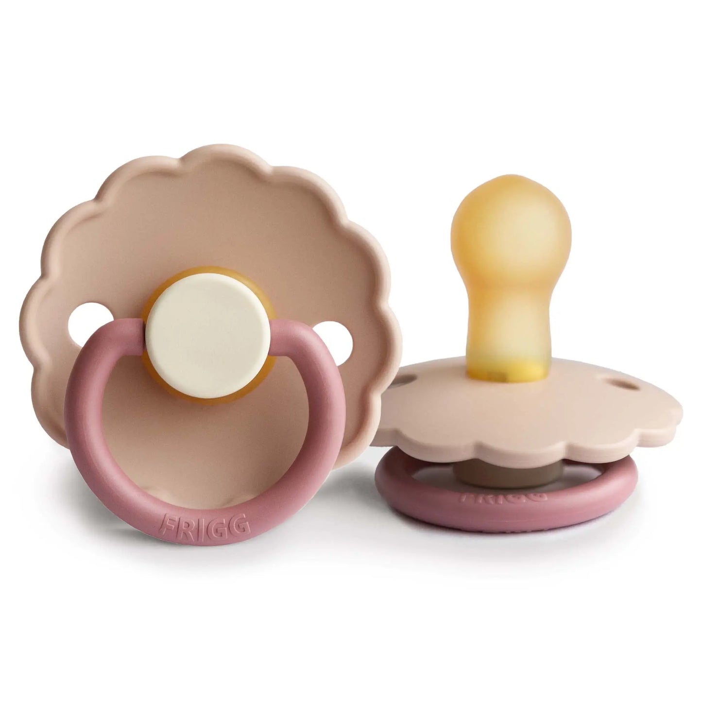 FRIGG Daisy Colourblock - Round Latex Pacifier - Peony Frigg