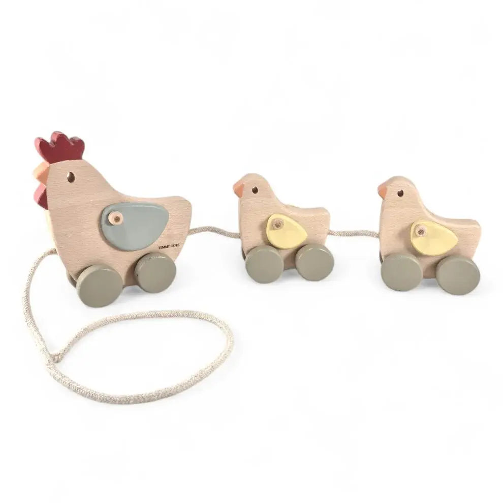 Timmy Toys Chicken Family Pull-Along Wooden Toy - Motherhood