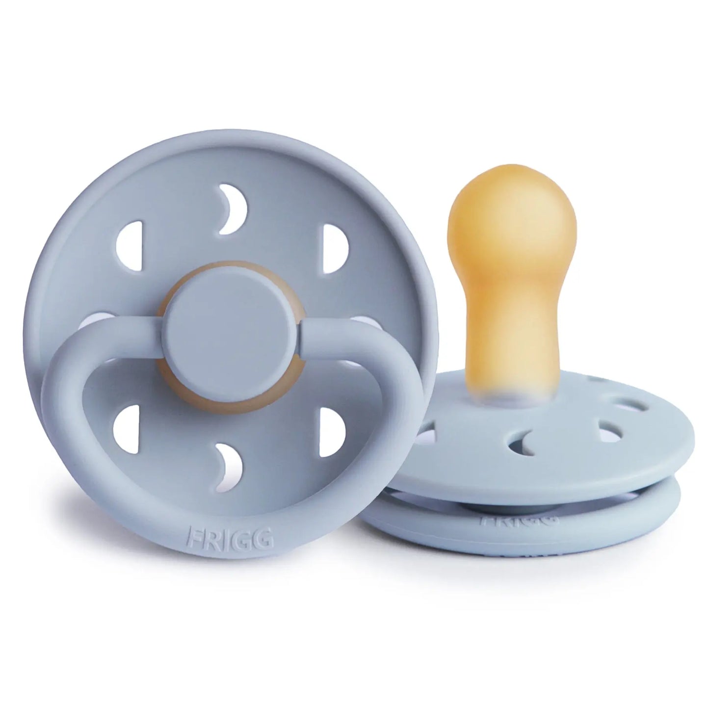 FRIGG Moon - Round Latex Pacifier - Powder Blue Frigg