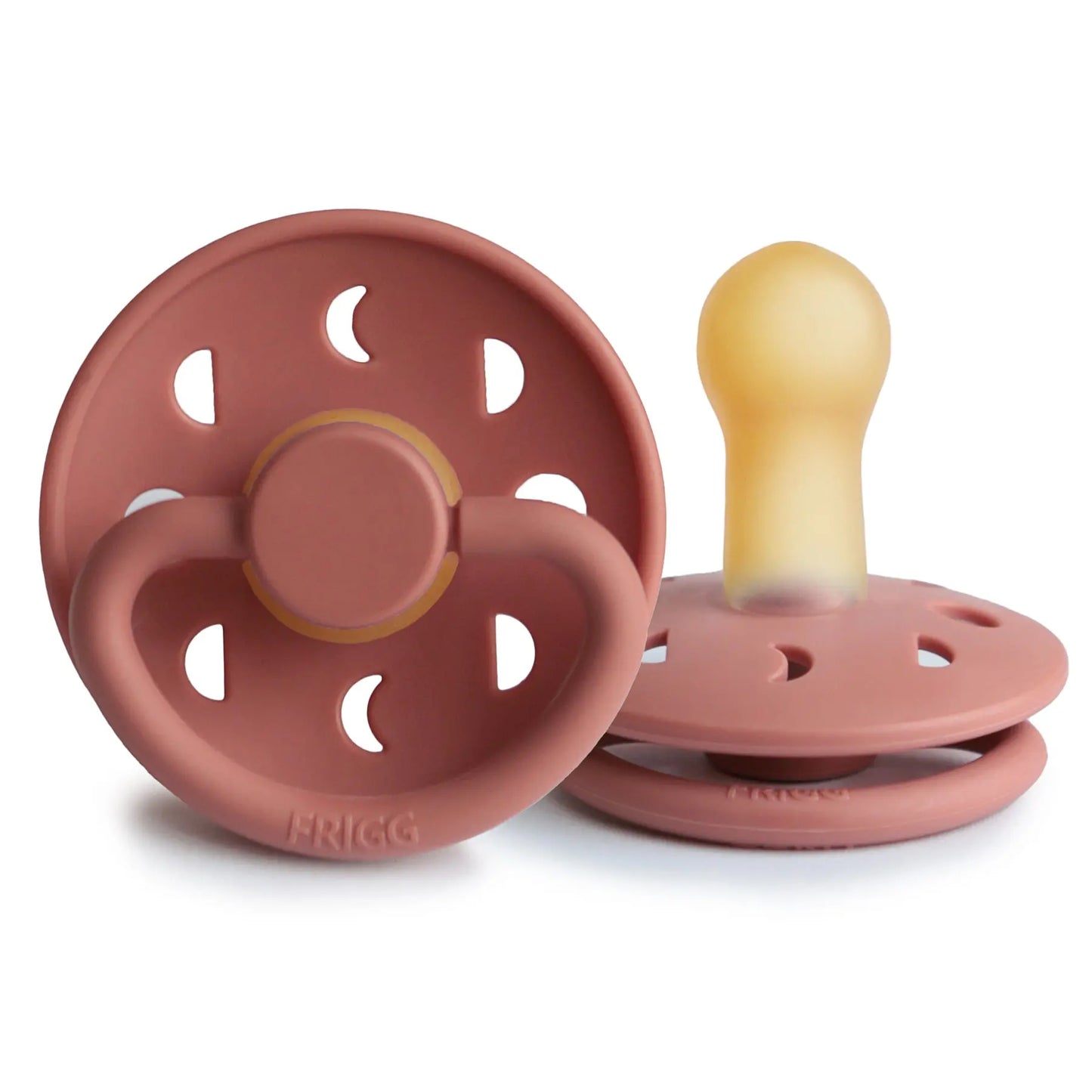 FRIGG Moon - Round Latex Pacifier - Powder Blush Frigg