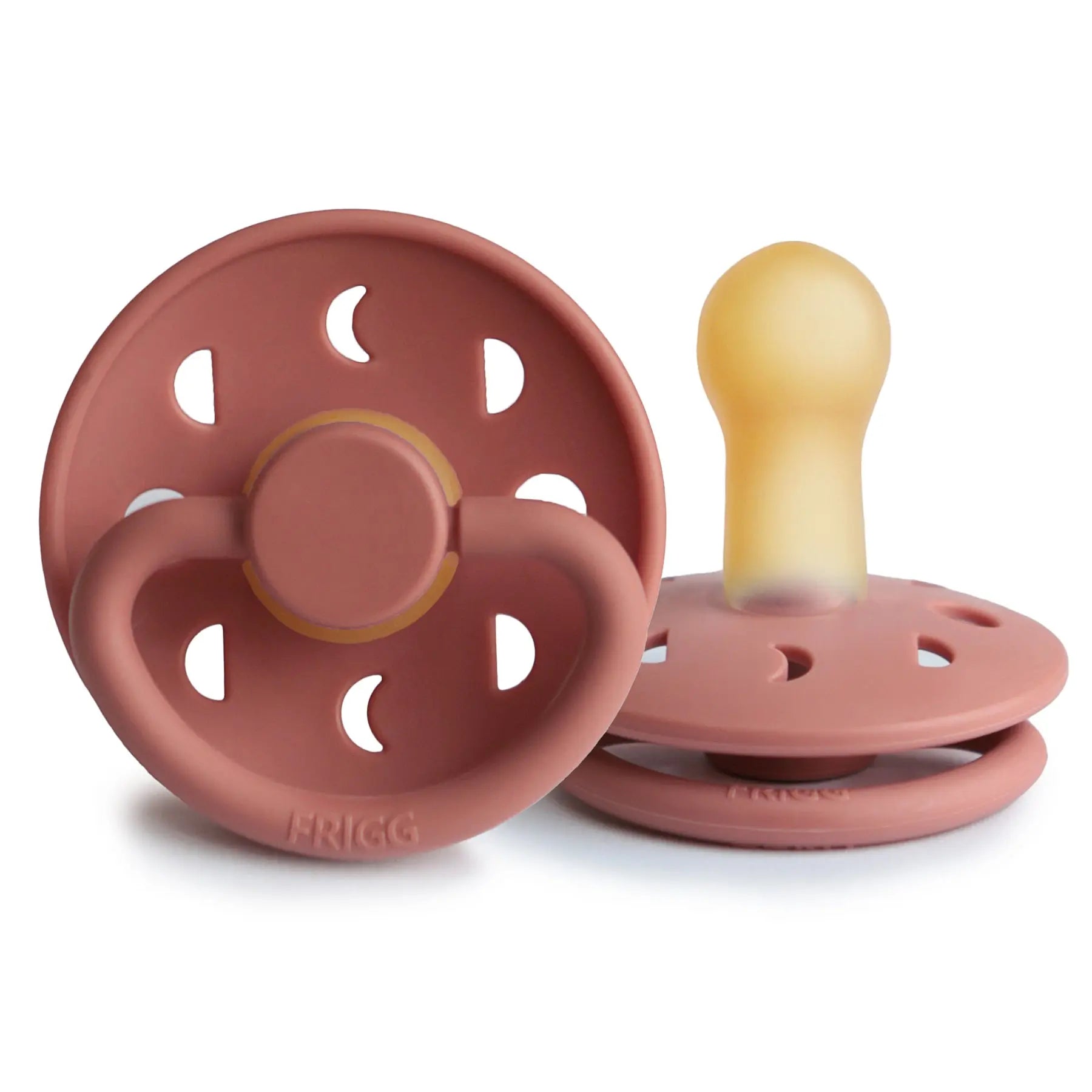 FRIGG Moon - Round Latex Pacifier - Powder Blush Frigg