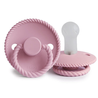 Frigg Rope - Round Silicone Pacifier - Baby Pink