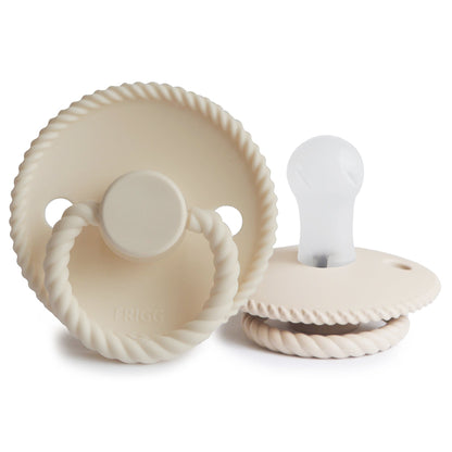 Frigg Rope - Round Silicone Pacifier - Cream