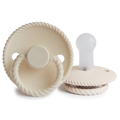 Frigg Rope - Round Silicone Pacifier - Cream