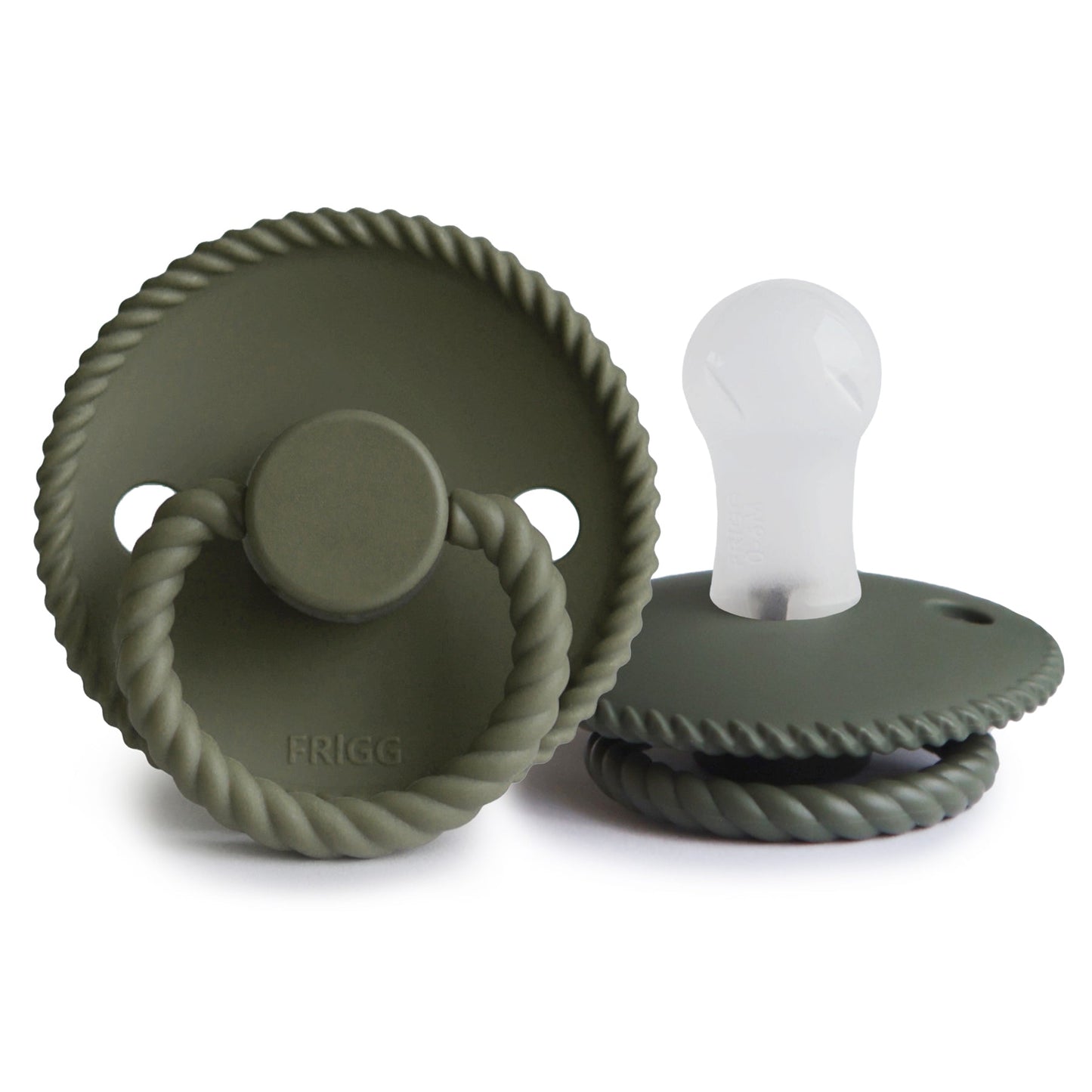Frigg Rope - Round Silicone Pacifier - Olive
