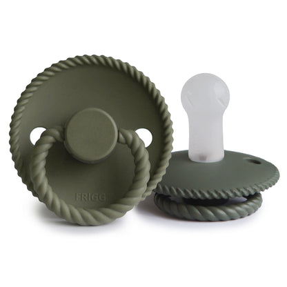 Frigg Rope - Round Silicone Pacifier - Olive