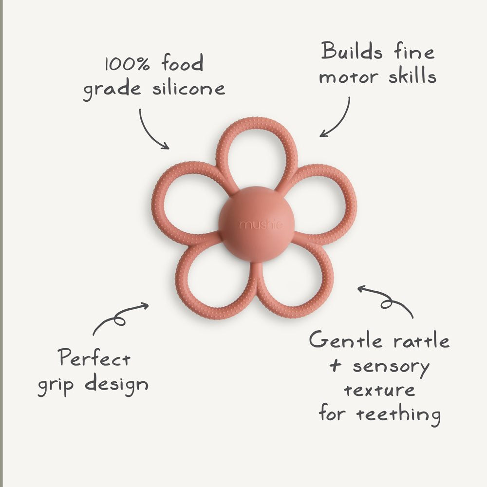 Mushie Sensory Rattle Teethers