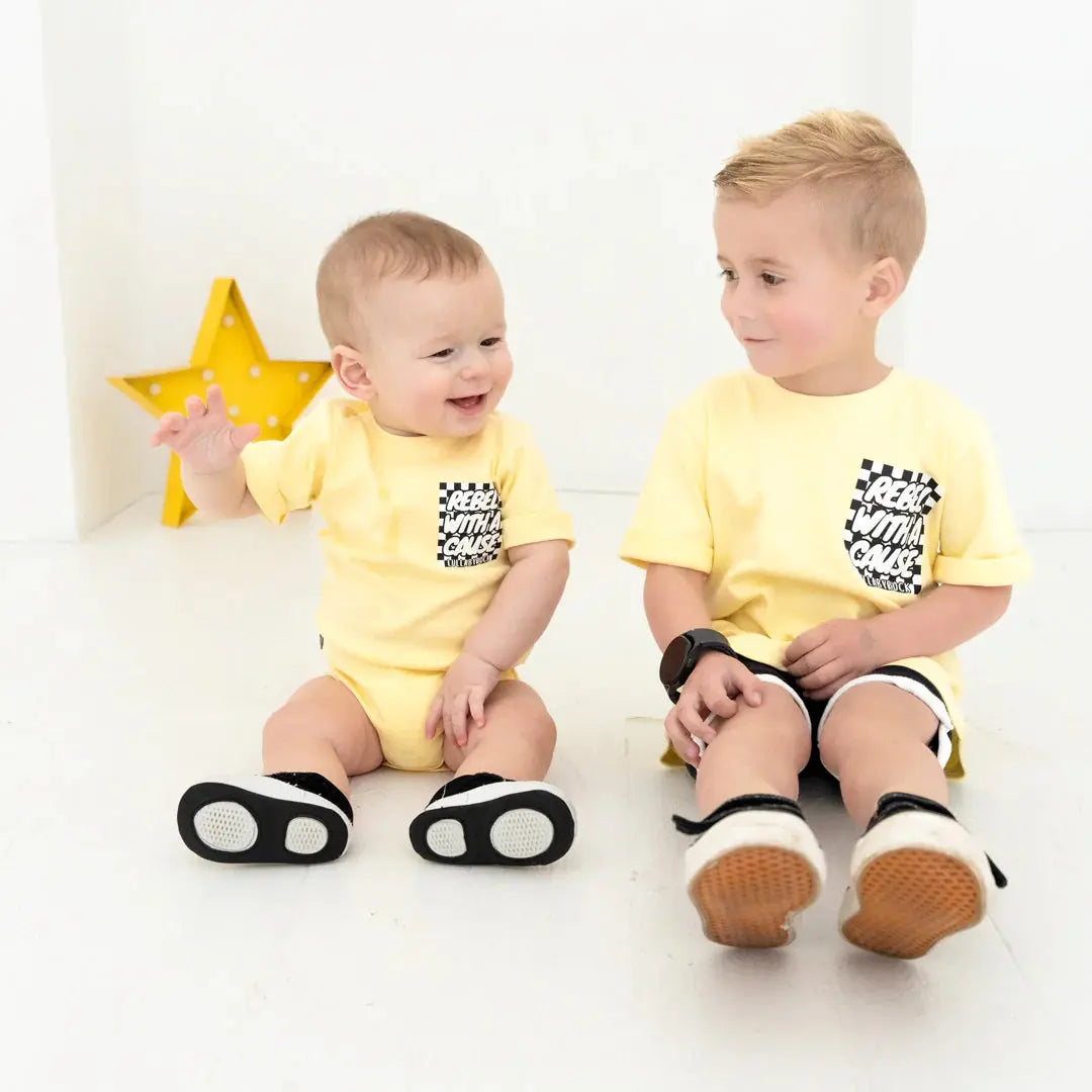 Lullaby Rock - Rebel With A Cause Body vest/Tee + Retro Shorts set - Motherhood