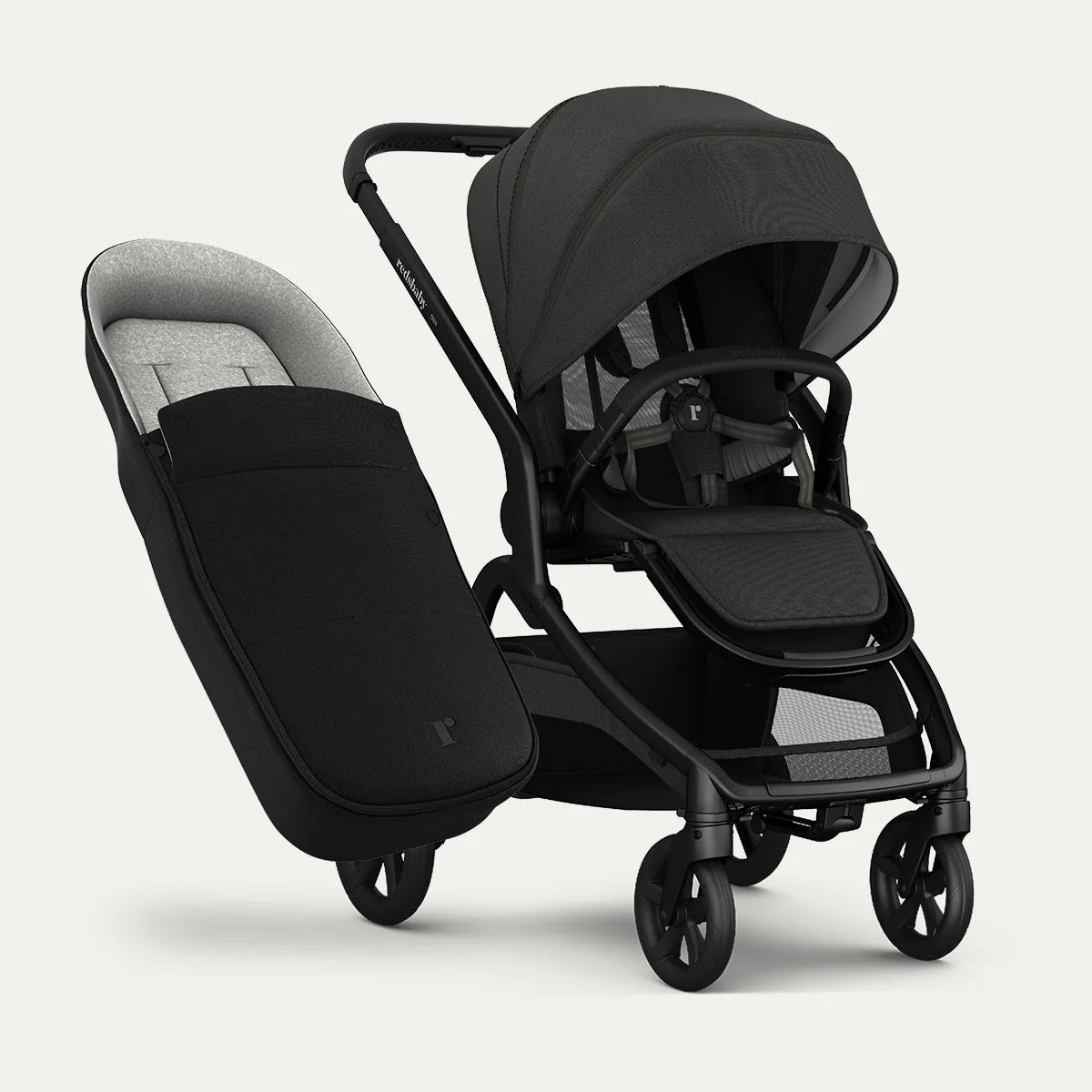 Redsbaby ONIX Bassinet | Full-Size Pram & Stroller - Motherhood Redsbaby ONIX⁺ Bassinet South Africa chassis and bassinet design close-up
