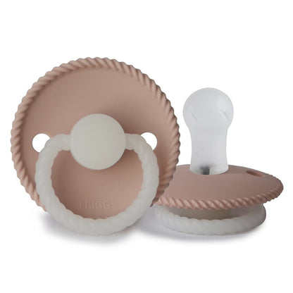 Frigg Rope Night - Round Silicone Pacifier - Blush