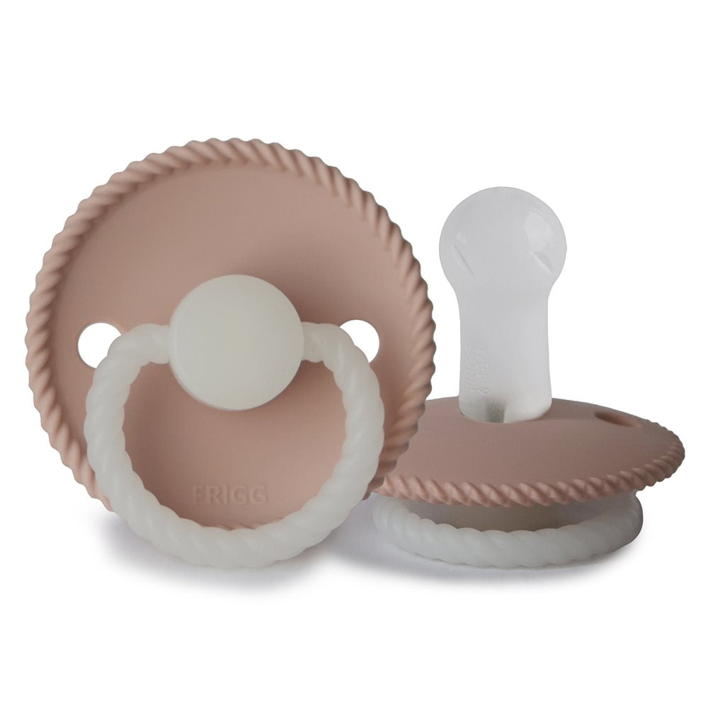 Frigg Rope Night - Round Silicone Pacifier - Blush